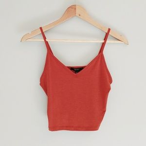 NWOT Crop Top Orange Strappy V Neck Cami Tank